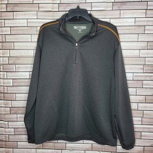 Pebble Beach Men's Charcoal Grey Long‎ Sleeve 1/4 Zip Performance Polo Size M